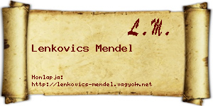 Lenkovics Mendel névjegykártya